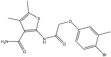 2-{[2-(4-bromo-3-methylphenoxy)acetyl]amino}-4,5-dimethyl-3-thiophenecarboxamide Structure