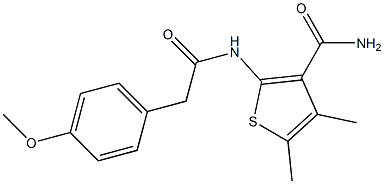 2-{[2-(4-methoxyphenyl)acetyl]amino}-4,5-dimethyl-3-thiophenecarboxamide Structure