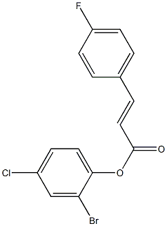2-bromo-4-chlorophenyl (E)-3-(4-fluorophenyl)-2-propenoate,,结构式