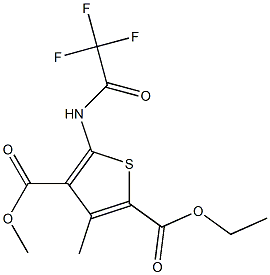 2-ethyl 4-methyl 3-methyl-5-[(2,2,2-trifluoroacetyl)amino]-2,4-thiophenedicarboxylate,,结构式