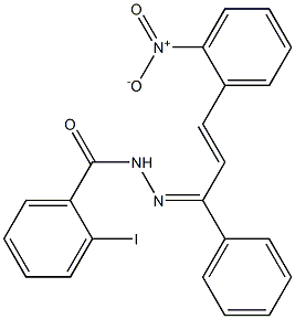 2-iodo-N'-[(E,2E)-3-(2-nitrophenyl)-1-phenyl-2-propenylidene]benzohydrazide Struktur
