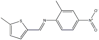 N-(2-methyl-4-nitrophenyl)-N-[(E)-(5-methyl-2-thienyl)methylidene]amine,,结构式