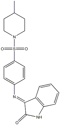 3-({4-[(4-methyl-1-piperidinyl)sulfonyl]phenyl}imino)-1H-indol-2-one 化学構造式