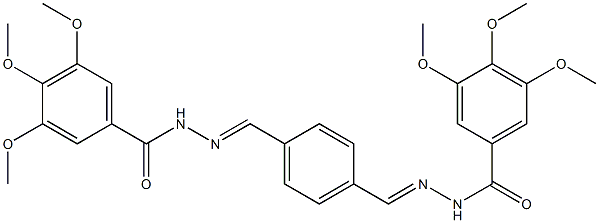 3,4,5-trimethoxy-N'-[(E)-(4-{[(E)-2-(3,4,5-trimethoxybenzoyl)hydrazono]methyl}phenyl)methylidene]benzohydrazide 结构式