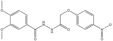 3,4-dimethoxy-N'-[2-(4-nitrophenoxy)acetyl]benzohydrazide 结构式