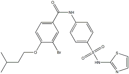 3-bromo-4-(isopentyloxy)-N-{4-[(1,3-thiazol-2-ylamino)sulfonyl]phenyl}benzamide Structure