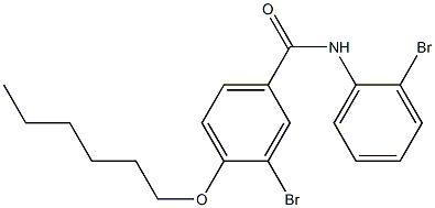 3-bromo-N-(2-bromophenyl)-4-(hexyloxy)benzamide,,结构式