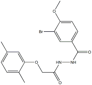 3-bromo-N'-[2-(2,5-dimethylphenoxy)acetyl]-4-methoxybenzohydrazide Structure