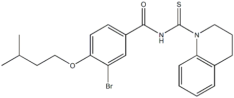 3-bromo-N-[3,4-dihydro-1(2H)-quinolinylcarbothioyl]-4-(isopentyloxy)benzamide,,结构式