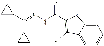 3-chloro-N'-(dicyclopropylmethylene)-1-benzothiophene-2-carbohydrazide,,结构式