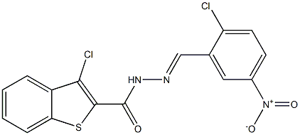 3-chloro-N'-[(E)-(2-chloro-5-nitrophenyl)methylidene]-1-benzothiophene-2-carbohydrazide Structure