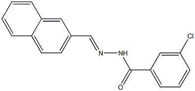 3-chloro-N'-[(E)-2-naphthylmethylidene]benzohydrazide,,结构式