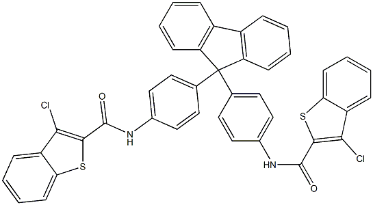 3-chloro-N-{4-[9-(4-{[(3-chloro-1-benzothiophen-2-yl)carbonyl]amino}phenyl)-9H-fluoren-9-yl]phenyl}-1-benzothiophene-2-carboxamide Structure