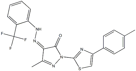 3-methyl-1-[4-(4-methylphenyl)-1,3-thiazol-2-yl]-1H-pyrazole-4,5-dione 4-{N-[2-(trifluoromethyl)phenyl]hydrazone}