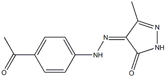 3-methyl-1H-pyrazole-4,5-dione 4-[N-(4-acetylphenyl)hydrazone] Struktur