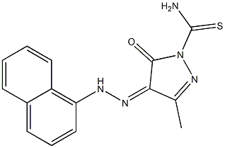 3-methyl-4-[(Z)-2-(1-naphthyl)hydrazono]-5-oxo-1H-pyrazole-1(5H)-carbothioamide,,结构式