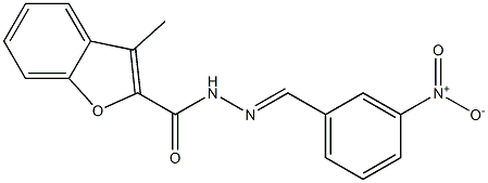 3-methyl-N'-[(E)-(3-nitrophenyl)methylidene]-1-benzofuran-2-carbohydrazide Struktur