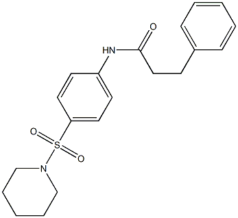 3-phenyl-N-[4-(1-piperidinylsulfonyl)phenyl]propanamide,,结构式
