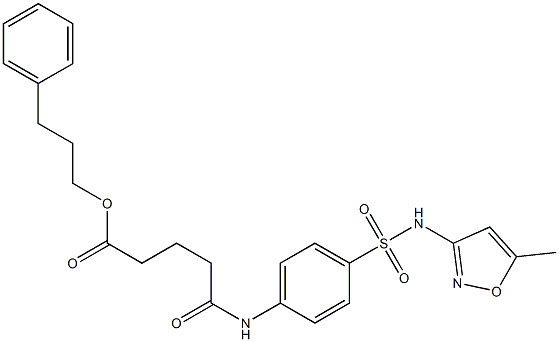 3-phenylpropyl 5-(4-{[(5-methyl-3-isoxazolyl)amino]sulfonyl}anilino)-5-oxopentanoate Struktur