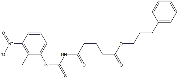 3-phenylpropyl 5-{[(2-methyl-3-nitroanilino)carbothioyl]amino}-5-oxopentanoate Structure