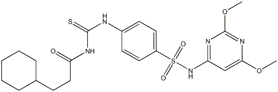 4-({[(3-cyclohexylpropanoyl)amino]carbothioyl}amino)-N-(2,6-dimethoxy-4-pyrimidinyl)benzenesulfonamide Structure