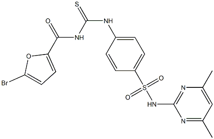 4-({[(5-bromo-2-furoyl)amino]carbothioyl}amino)-N-(4,6-dimethyl-2-pyrimidinyl)benzenesulfonamide Structure