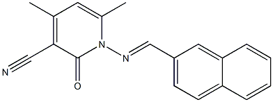 4,6-dimethyl-1-{[(E)-2-naphthylmethylidene]amino}-2-oxo-1,2-dihydro-3-pyridinecarbonitrile