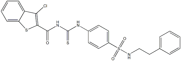 4-[({[(3-chloro-1-benzothiophen-2-yl)carbonyl]amino}carbothioyl)amino]-N-phenethylbenzenesulfonamide