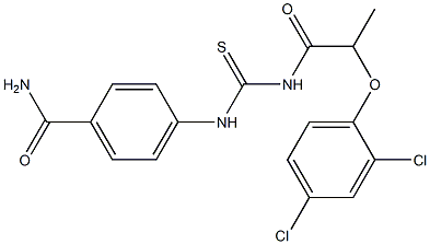 4-[({[2-(2,4-dichlorophenoxy)propanoyl]amino}carbothioyl)amino]benzamide Struktur