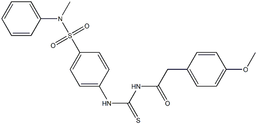4-[({[2-(4-methoxyphenyl)acetyl]amino}carbothioyl)amino]-N-methyl-N-phenylbenzenesulfonamide Structure