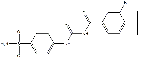 4-[({[3-bromo-4-(tert-butyl)benzoyl]amino}carbothioyl)amino]benzenesulfonamide Structure