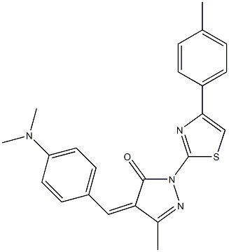 4-{(Z)-[4-(dimethylamino)phenyl]methylidene}-3-methyl-1-[4-(4-methylphenyl)-1,3-thiazol-2-yl]-1H-pyrazol-5-one Struktur