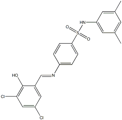 4-{[(E)-(3,5-dichloro-2-hydroxyphenyl)methylidene]amino}-N-(3,5-dimethylphenyl)benzenesulfonamide|
