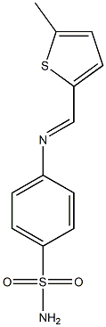 4-{[(E)-(5-methyl-2-thienyl)methylidene]amino}benzenesulfonamide Struktur