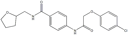 4-{[2-(4-chlorophenoxy)acetyl]amino}-N-(tetrahydro-2-furanylmethyl)benzamide Structure