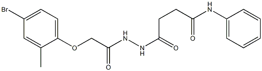 4-{2-[2-(4-bromo-2-methylphenoxy)acetyl]hydrazino}-4-oxo-N-phenylbutanamide 化学構造式