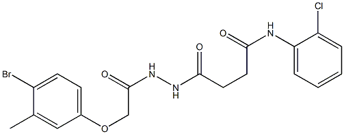 4-{2-[2-(4-bromo-3-methylphenoxy)acetyl]hydrazino}-N-(2-chlorophenyl)-4-oxobutanamide,,结构式