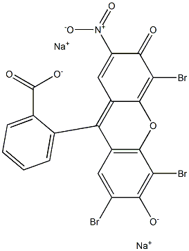 disodium 2-(4,5,7-tribromo-2-nitro-6-oxido-3-oxo-3H-xanthen-9-yl)benzoate Struktur
