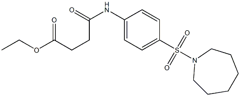 ethyl 4-[4-(1-azepanylsulfonyl)anilino]-4-oxobutanoate Struktur