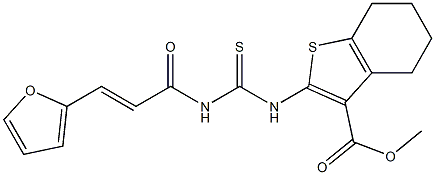 methyl 2-[({[(E)-3-(2-furyl)-2-propenoyl]amino}carbothioyl)amino]-4,5,6,7-tetrahydro-1-benzothiophene-3-carboxylate Structure