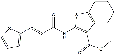 methyl 2-{[(E)-3-(2-thienyl)-2-propenoyl]amino}-4,5,6,7-tetrahydro-1-benzothiophene-3-carboxylate Struktur