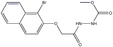 methyl 2-{2-[(1-bromo-2-naphthyl)oxy]acetyl}-1-hydrazinecarboxylate,,结构式