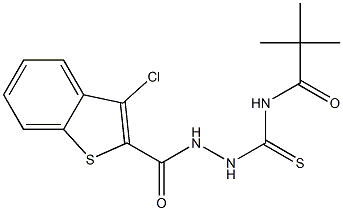 N-({2-[(3-chloro-1-benzothiophen-2-yl)carbonyl]hydrazino}carbothioyl)-2,2-dimethylpropanamide Structure