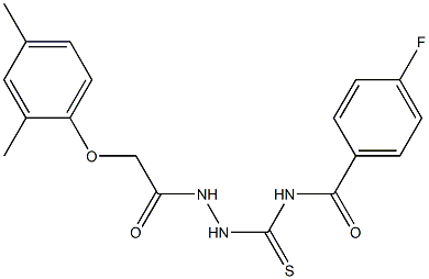 N-({2-[2-(2,4-dimethylphenoxy)acetyl]hydrazino}carbothioyl)-4-fluorobenzamide,,结构式