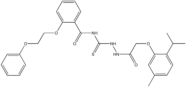 N-({2-[2-(2-isopropyl-5-methylphenoxy)acetyl]hydrazino}carbothioyl)-2-(2-phenoxyethoxy)benzamide|