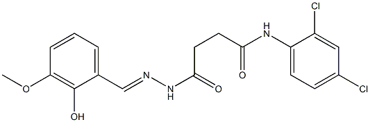 N-(2,4-dichlorophenyl)-4-{2-[(E)-(2-hydroxy-3-methoxyphenyl)methylidene]hydrazino}-4-oxobutanamide 结构式