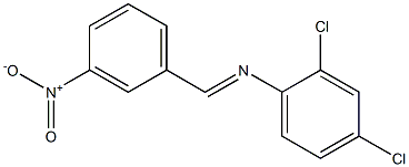 2,4-dichloro-N-[(E)-(3-nitrophenyl)methylidene]aniline 化学構造式