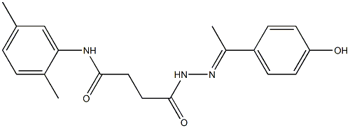 N-(2,5-dimethylphenyl)-4-{2-[(E)-1-(4-hydroxyphenyl)ethylidene]hydrazino}-4-oxobutanamide,,结构式