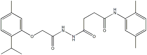 N-(2,5-dimethylphenyl)-4-{2-[2-(2-isopropyl-5-methylphenoxy)acetyl]hydrazino}-4-oxobutanamide,,结构式