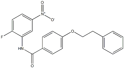 N-(2-fluoro-5-nitrophenyl)-4-(phenethyloxy)benzamide 化学構造式